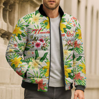 Hawaiian Piko Threads Of Paradise Aloha Bomber Puffer Jacket Tropical Hibiscus Plumeria TS04 - Polynesian Pride