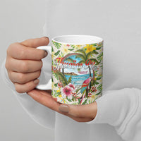 Hawaiian Piko Threads Of Paradise Aloha Ceramic Mug Tropical Hibiscus Plumeria