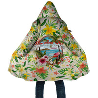 Hawaiian Piko Threads Of Paradise Aloha Cloak Tropical Hibiscus Plumeria TS04 Unisex White Green - Polynesian Pride
