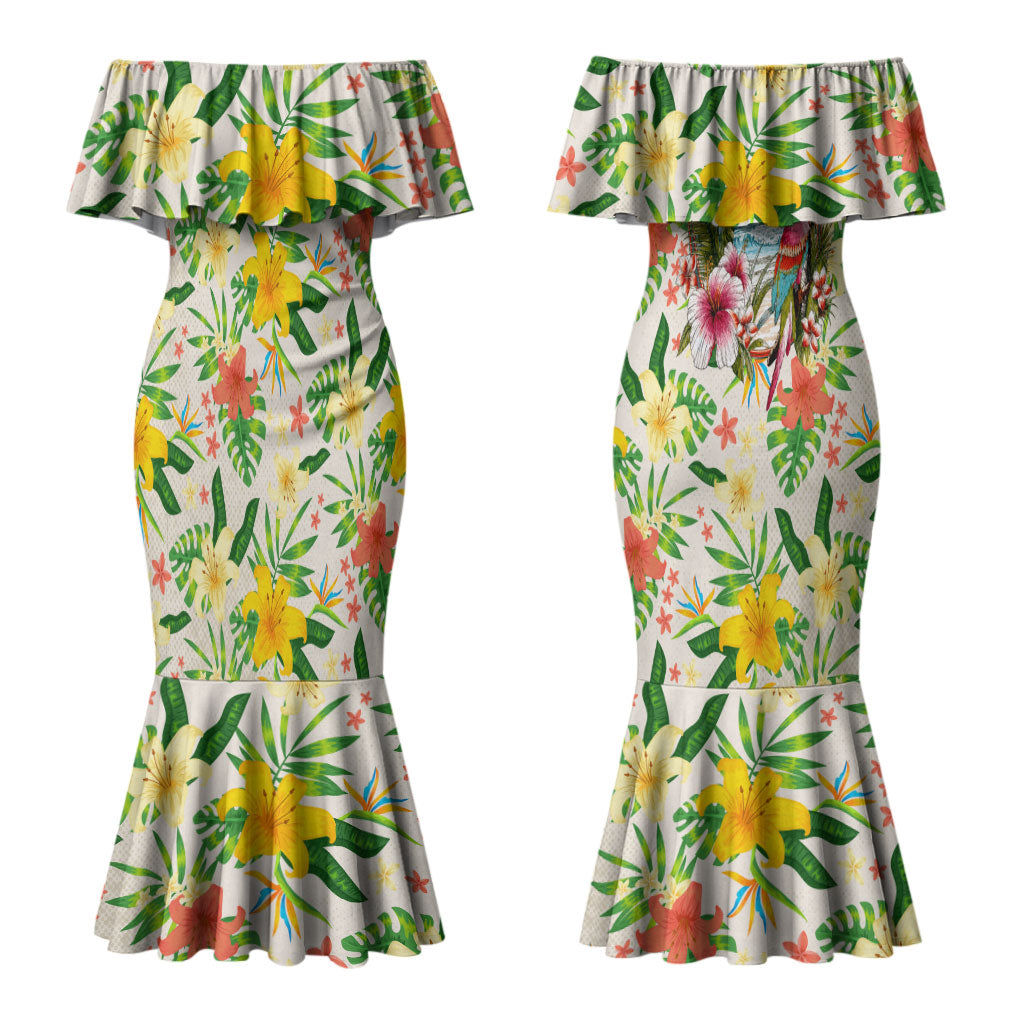 Hawaiian Piko Threads Of Paradise Aloha Couples Matching Mermaid Dress and Hawaiian Shirt Tropical Hibiscus Plumeria TS04 - Polynesian Pride
