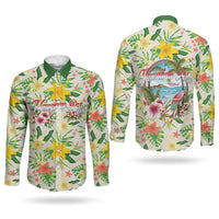 Hawaiian Piko Threads Of Paradise Aloha Couples Matching Mermaid Dress and Long Sleeve Button Shirt Tropical Hibiscus Plumeria TS04 - Polynesian Pride