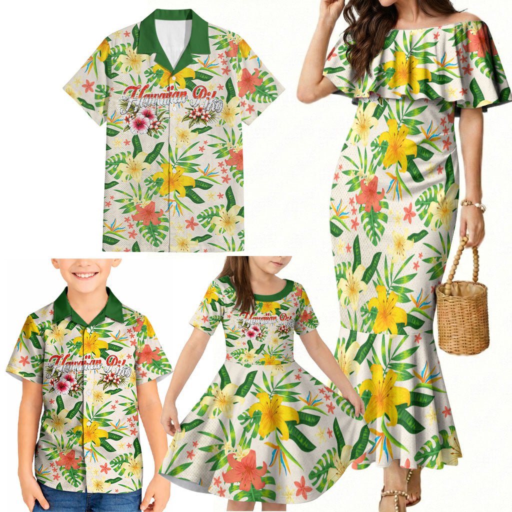 Hawaiian Piko Threads Of Paradise Aloha Family Matching Mermaid Dress and Hawaiian Shirt Tropical Hibiscus Plumeria TS04 - Polynesian Pride