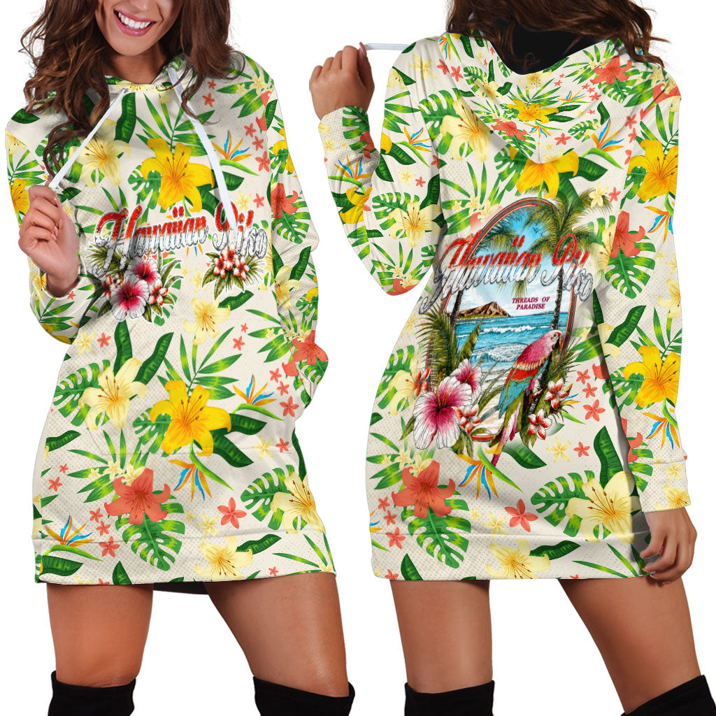 Hawaiian Piko Threads Of Paradise Aloha Hoodie Dress Tropical Hibiscus Plumeria TS04 - Polynesian Pride