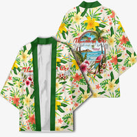 Hawaiian Piko Threads Of Paradise Aloha Kimono Tropical Hibiscus Plumeria TS04 - Polynesian Pride