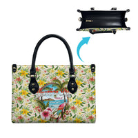Hawaiian Piko Threads Of Paradise Aloha Leather Bag Tropical Hibiscus Plumeria TS04 - Polynesian Pride