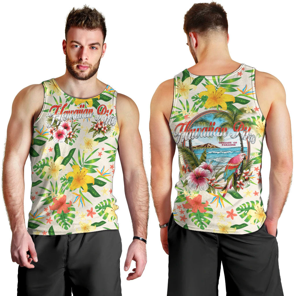 Hawaiian Piko Threads Of Paradise Aloha Men Tank Top Tropical Hibiscus Plumeria TS04 - Polynesian Pride