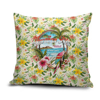 Hawaiian Piko Threads Of Paradise Aloha Pillow Cover Tropical Hibiscus Plumeria TS04 White Green - Polynesian Pride