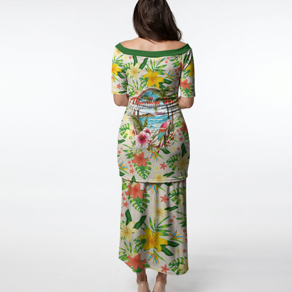 Hawaiian Piko Threads Of Paradise Aloha Puletasi Tropical Hibiscus Plumeria TS04 - Polynesian Pride