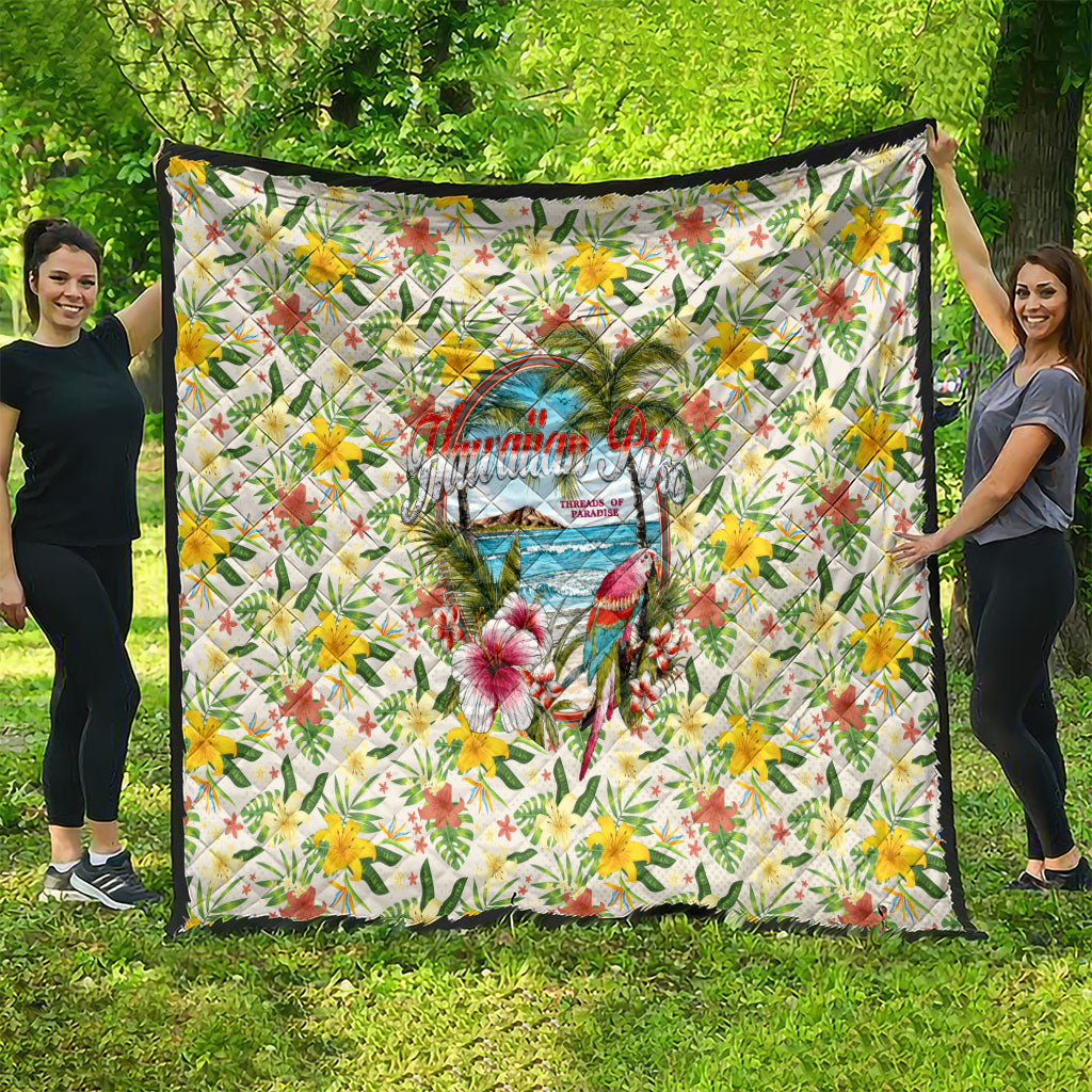 Hawaiian Piko Threads Of Paradise Aloha Quilt Tropical Hibiscus Plumeria TS04 - Polynesian Pride