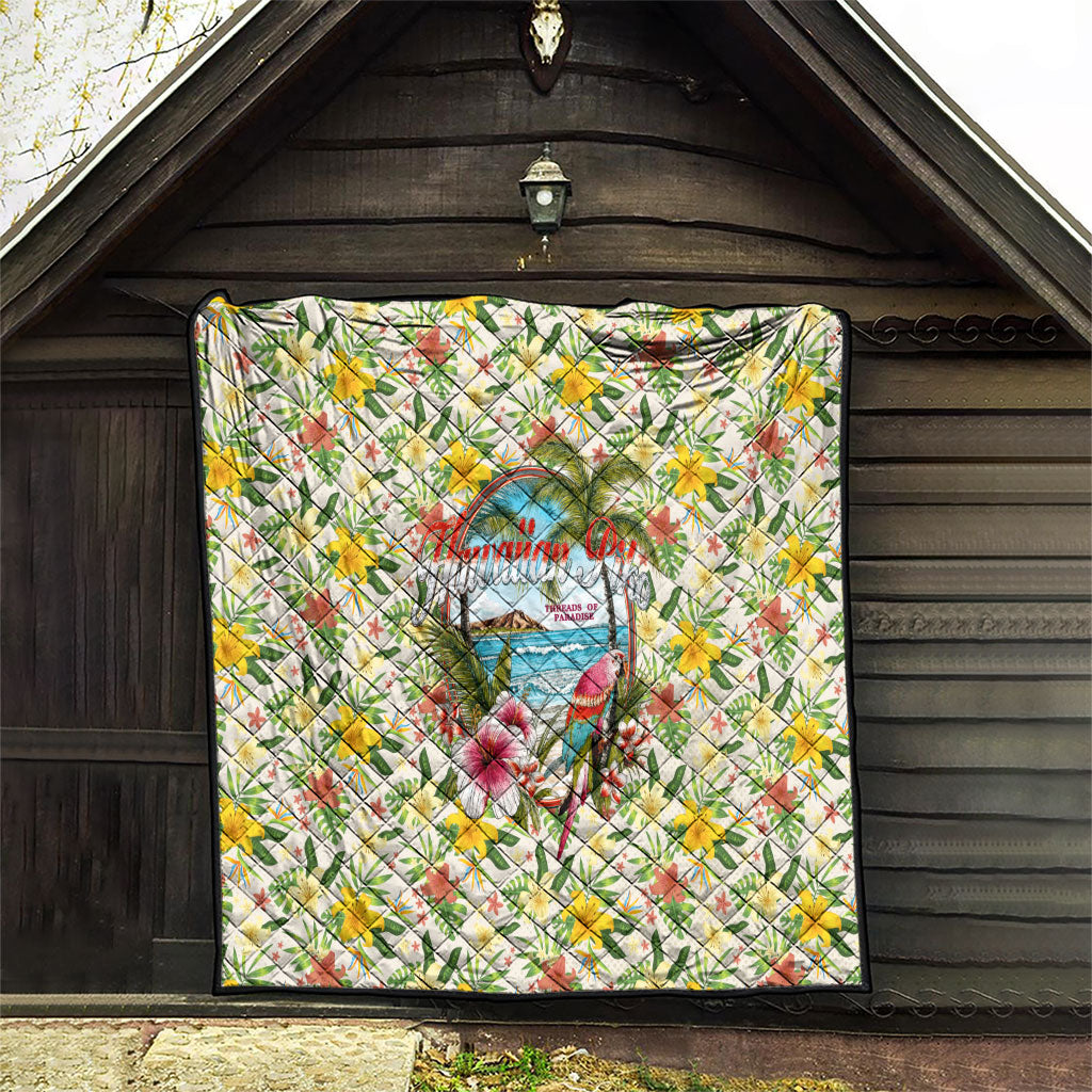 Hawaiian Piko Threads Of Paradise Aloha Quilt Tropical Hibiscus Plumeria TS04 - Polynesian Pride