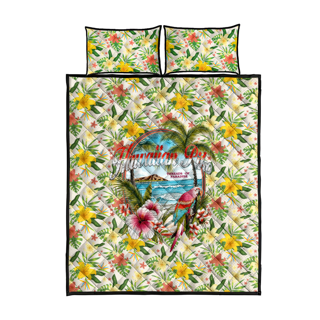 Hawaiian Piko Threads Of Paradise Aloha Quilt Bed Set Tropical Hibiscus Plumeria TS04 - Polynesian Pride