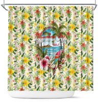 Hawaiian Piko Threads Of Paradise Aloha Shower Curtain Tropical Hibiscus Plumeria