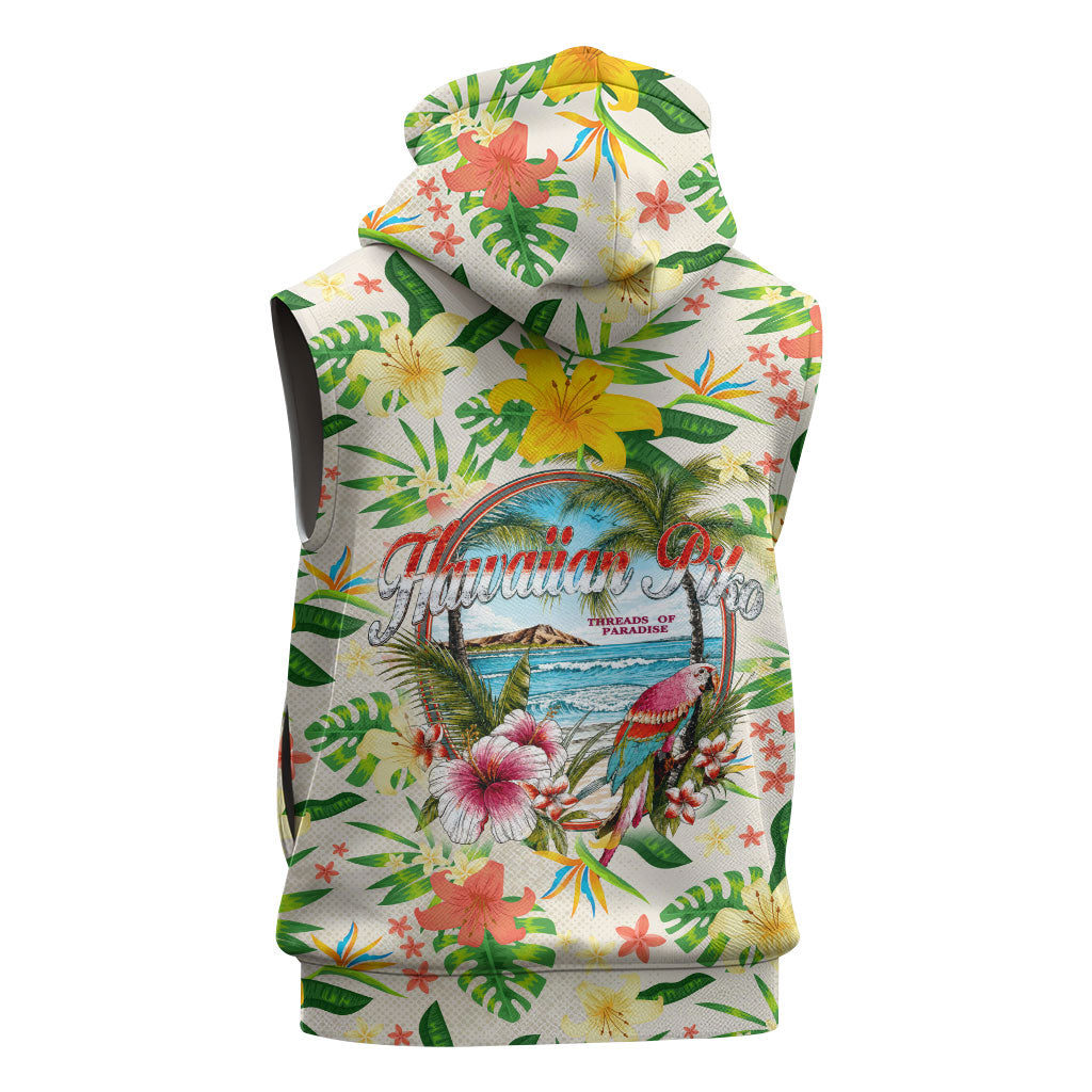 Hawaiian Piko Threads Of Paradise Aloha Sleeveless Hoodie Tropical Hibiscus Plumeria TS04 - Polynesian Pride