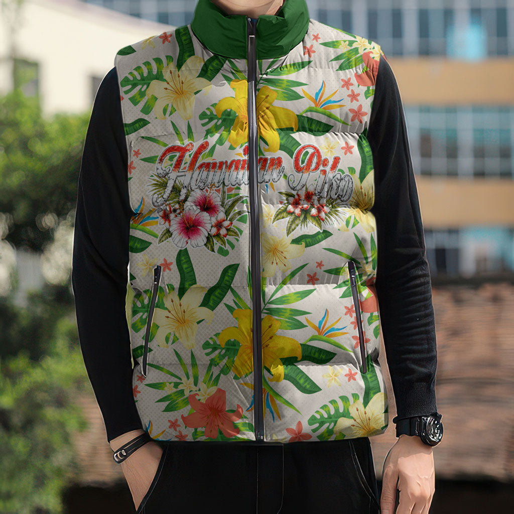 Hawaiian Piko Threads Of Paradise Aloha Sleeveless Puffer Jacket Tropical Hibiscus Plumeria TS04 - Polynesian Pride