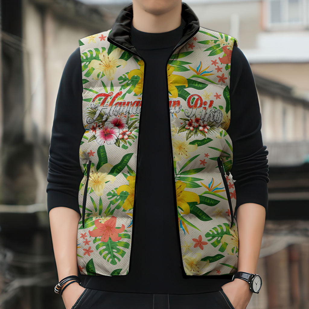 Hawaiian Piko Threads Of Paradise Aloha Sleeveless Puffer Jacket Tropical Hibiscus Plumeria TS04 - Polynesian Pride