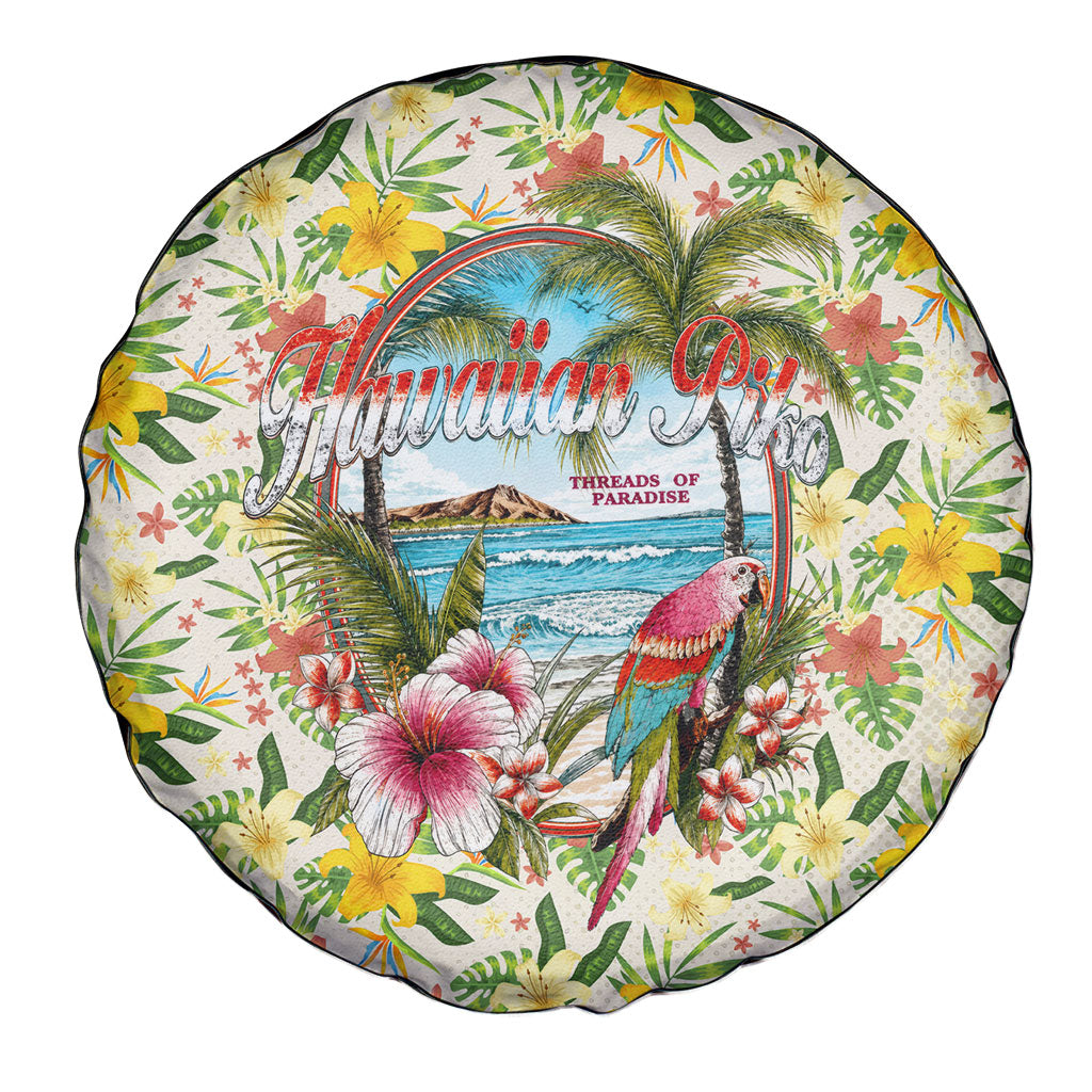 Hawaiian Piko Threads Of Paradise Aloha Spare Tire Cover Tropical Hibiscus Plumeria TS04 - Polynesian Pride