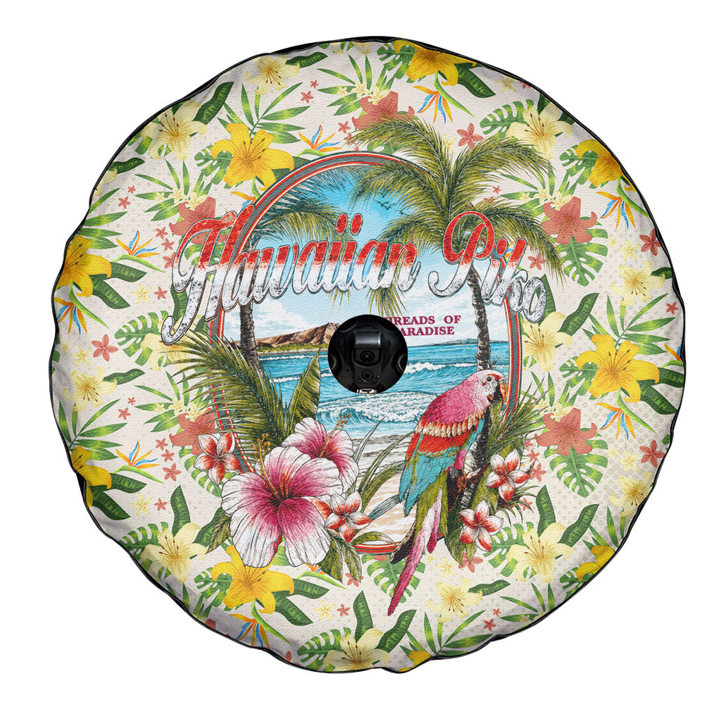 Hawaiian Piko Threads Of Paradise Aloha Spare Tire Cover Tropical Hibiscus Plumeria TS04 - Polynesian Pride