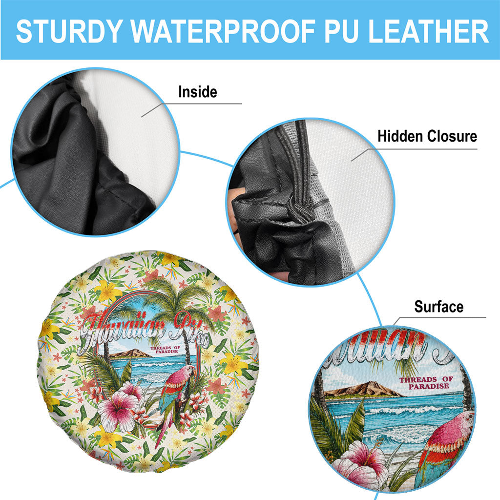 Hawaiian Piko Threads Of Paradise Aloha Spare Tire Cover Tropical Hibiscus Plumeria TS04 - Polynesian Pride