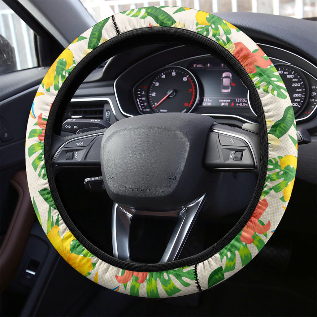 Hawaiian Piko Threads Of Paradise Aloha Steering Wheel Cover Tropical Hibiscus Plumeria TS04 - Polynesian Pride