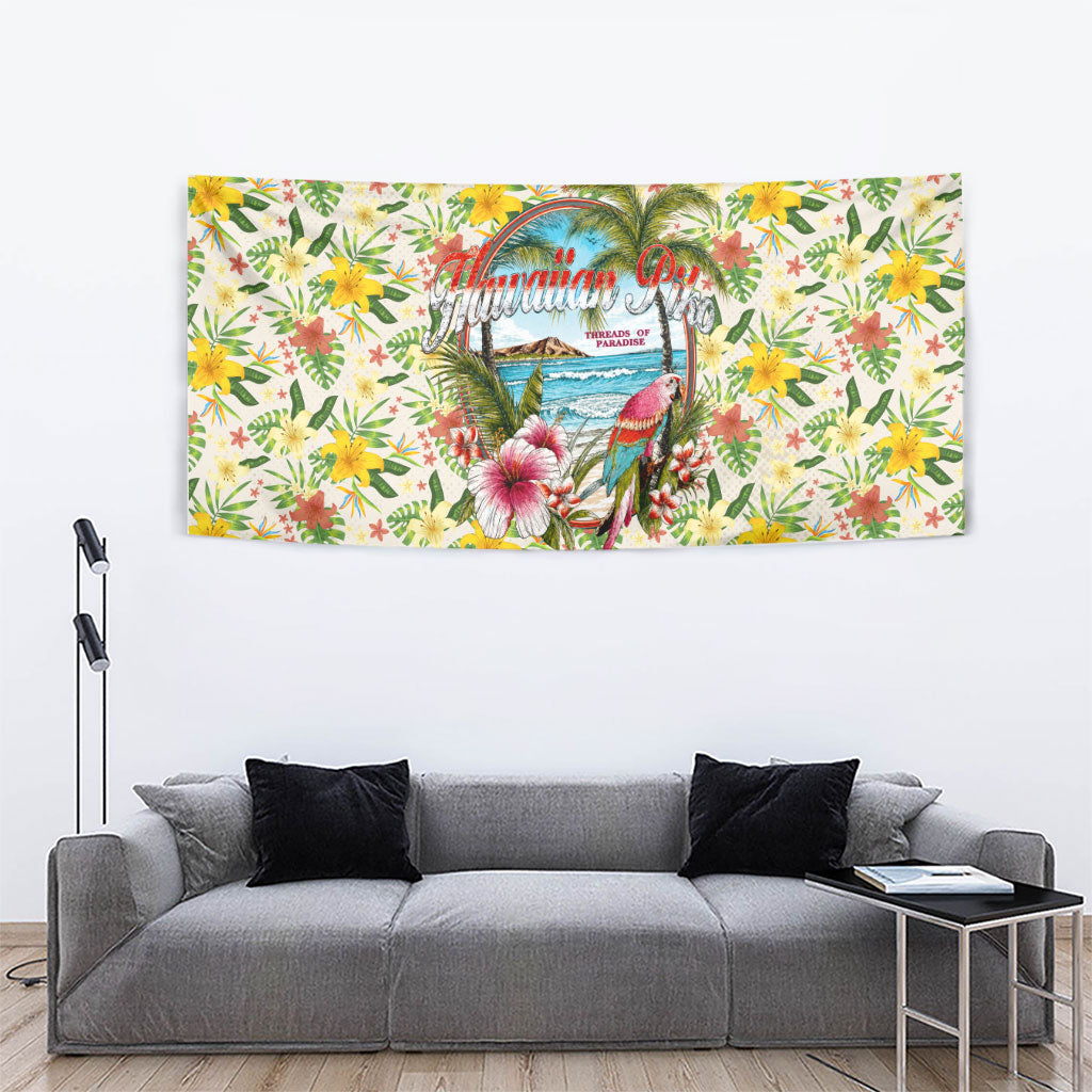 Hawaiian Piko Threads Of Paradise Aloha Tapestry Tropical Hibiscus Plumeria TS04 - Polynesian Pride