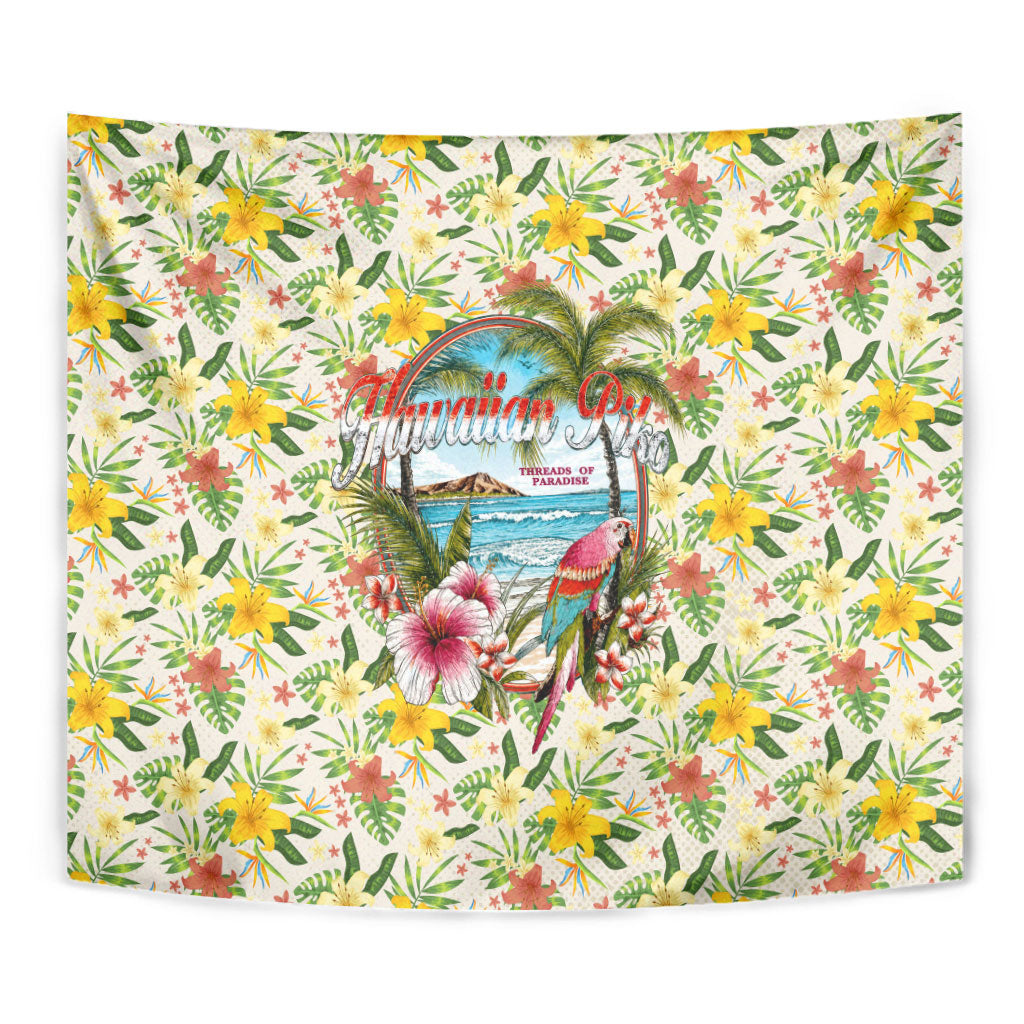 Hawaiian Piko Threads Of Paradise Aloha Tapestry Tropical Hibiscus Plumeria TS04 - Polynesian Pride
