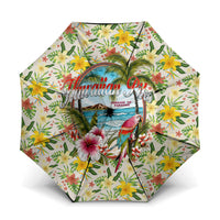 Hawaiian Piko Threads Of Paradise Aloha Umbrella Tropical Hibiscus Plumeria TS04 One Size Folded 11.42 inch Opened Diameter 37.4 inch White Green - Polynesian Pride