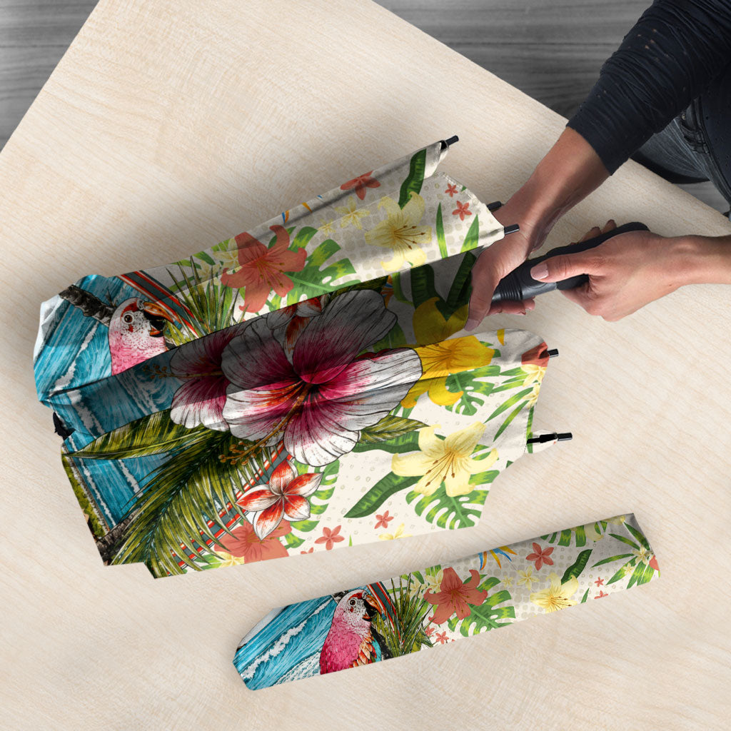 Hawaiian Piko Threads Of Paradise Aloha Umbrella Tropical Hibiscus Plumeria TS04 - Polynesian Pride