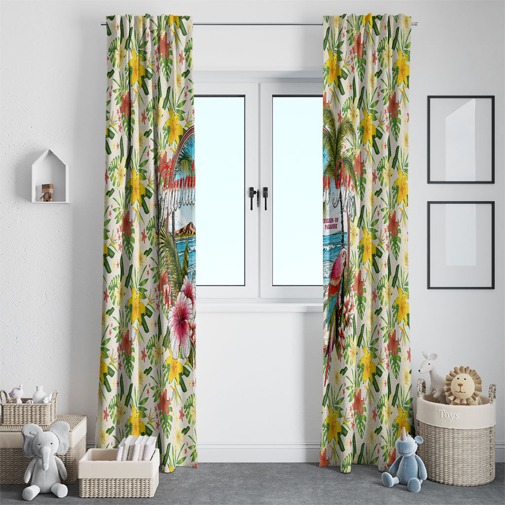 Hawaiian Piko Threads Of Paradise Aloha Window Curtain Tropical Hibiscus Plumeria TS04 - Polynesian Pride