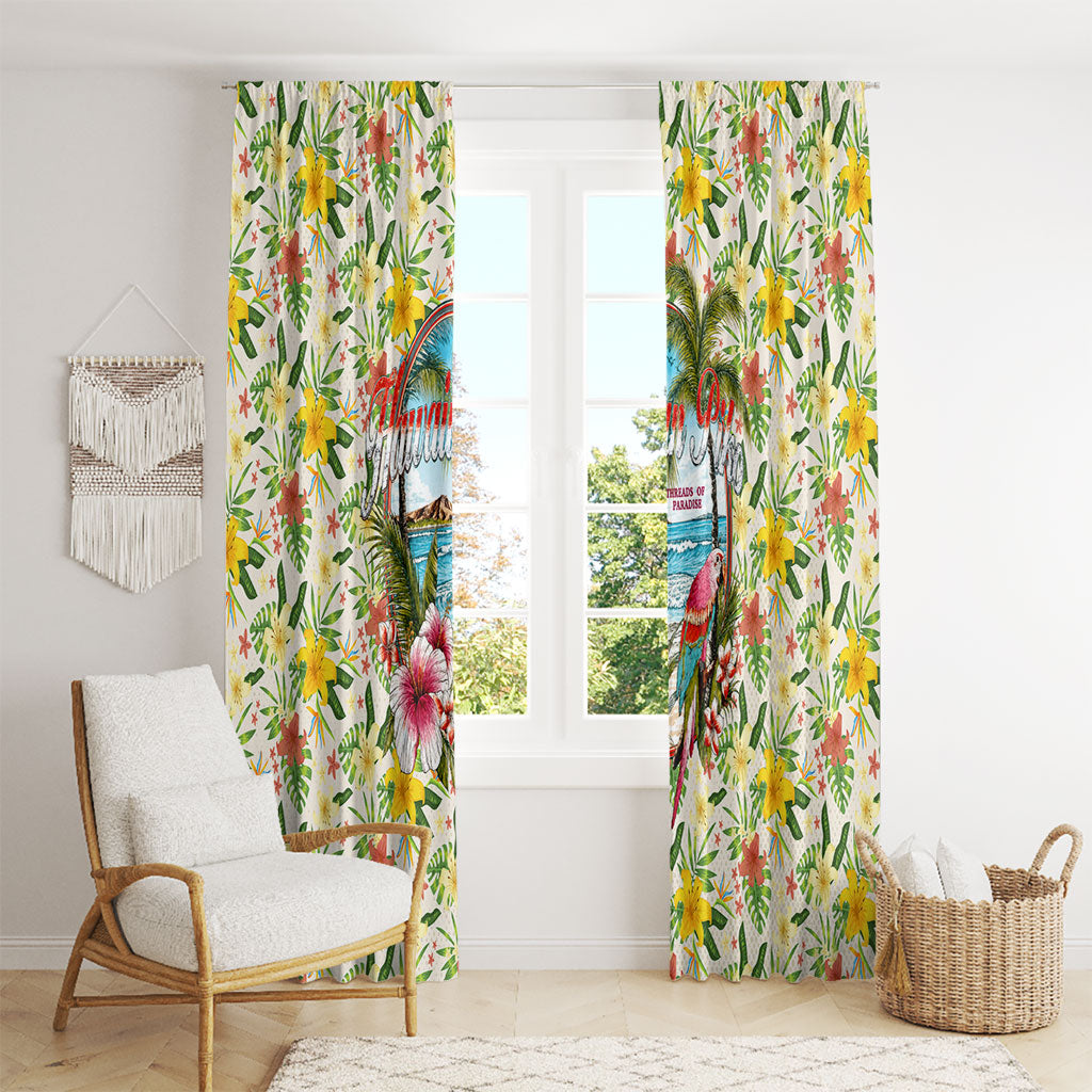 Hawaiian Piko Threads Of Paradise Aloha Window Curtain Tropical Hibiscus Plumeria TS04 - Polynesian Pride