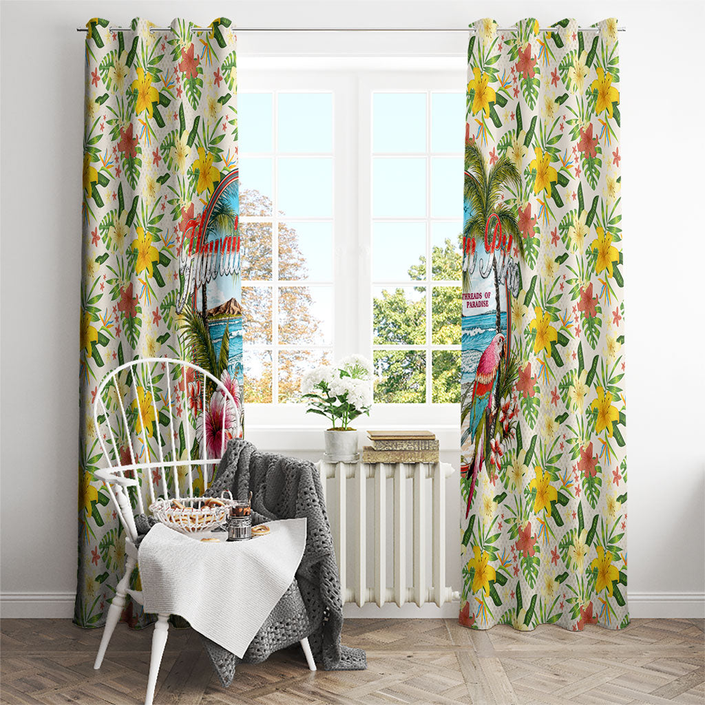 Hawaiian Piko Threads Of Paradise Aloha Window Curtain Tropical Hibiscus Plumeria TS04 - Polynesian Pride