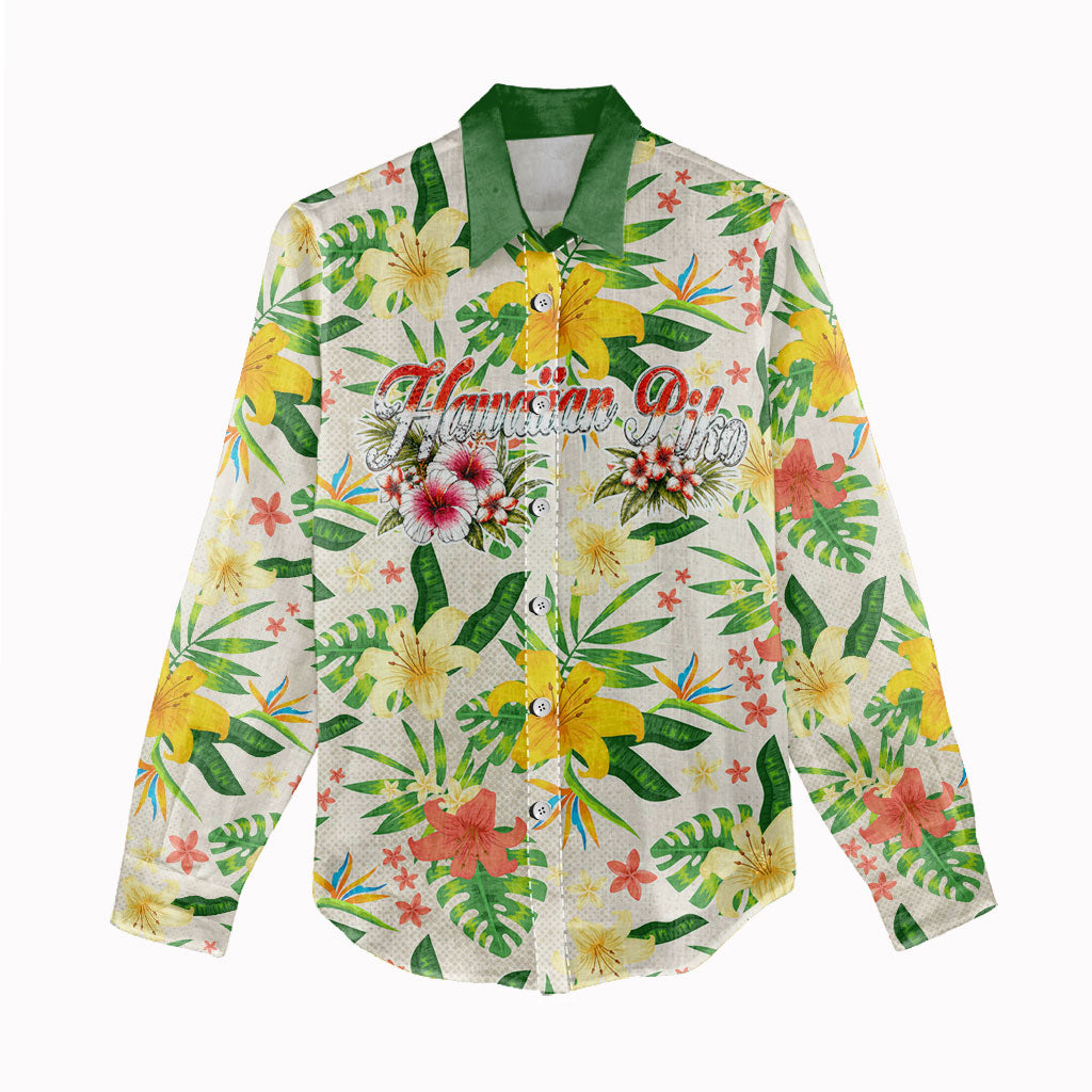 Hawaiian Piko Threads Of Paradise Aloha Women Casual Shirt Tropical Hibiscus Plumeria TS04 - Polynesian Pride