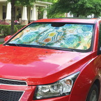 Hawaiian Piko Cultural Pride Aloha Auto Sun Shade Watercolor Spiral Art - Tropical Plumeria Lei Garland TS04 - Polynesian Pride