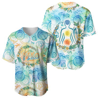 Hawaiian Piko Cultural Pride Aloha Baseball Jersey Watercolor Spiral Art - Tropical Plumeria Lei Garland TS04 - Polynesian Pride