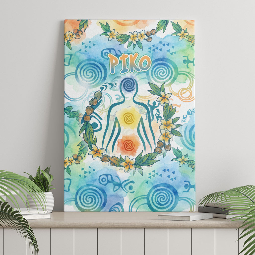 Hawaiian Piko Cultural Pride Aloha Canvas Wall Art Watercolor Spiral Art - Tropical Plumeria Lei Garland TS04 - Polynesian Pride