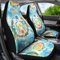 Hawaiian Piko Cultural Pride Aloha Car Seat Cover Watercolor Spiral Art - Tropical Plumeria Lei Garland TS04 - Polynesian Pride
