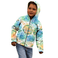 Hawaiian Piko Cultural Pride Aloha Kid Hoodie Watercolor Spiral Art - Tropical Plumeria Lei Garland TS04 - Polynesian Pride