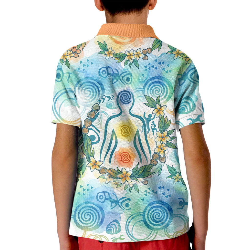 Hawaiian Piko Cultural Pride Aloha Kid Polo Shirt Watercolor Spiral Art - Tropical Plumeria Lei Garland TS04 - Polynesian Pride