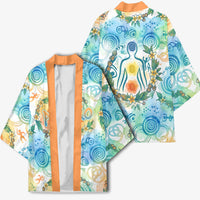 Hawaiian Piko Cultural Pride Aloha Kimono Watercolor Spiral Art - Tropical Plumeria Lei Garland TS04 - Polynesian Pride