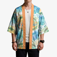 Hawaiian Piko Cultural Pride Aloha Kimono Watercolor Spiral Art - Tropical Plumeria Lei Garland TS04 - Polynesian Pride