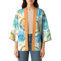 Hawaiian Piko Cultural Pride Aloha Kimono Watercolor Spiral Art - Tropical Plumeria Lei Garland TS04 - Polynesian Pride
