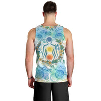 Hawaiian Piko Cultural Pride Aloha Men Tank Top Watercolor Spiral Art - Tropical Plumeria Lei Garland TS04 - Polynesian Pride