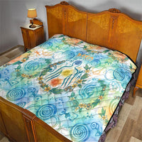 Hawaiian Piko Cultural Pride Aloha Quilt Watercolor Spiral Art - Tropical Plumeria Lei Garland TS04 - Polynesian Pride