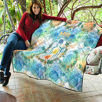 Hawaiian Piko Cultural Pride Aloha Quilt Watercolor Spiral Art - Tropical Plumeria Lei Garland TS04 - Polynesian Pride