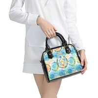 Hawaiian Piko Cultural Pride Aloha Shoulder Handbag Watercolor Spiral Art - Tropical Plumeria Lei Garland TS04 - Polynesian Pride