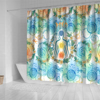 Hawaiian Piko Cultural Pride Aloha Shower Curtain Watercolor Spiral Art - Tropical Plumeria Lei Garland TS04 - Polynesian Pride