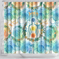 Hawaiian Piko Cultural Pride Aloha Shower Curtain Watercolor Spiral Art - Tropical Plumeria Lei Garland TS04 - Polynesian Pride