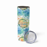 Hawaiian Piko Cultural Pride Aloha Skinny Tumbler Watercolor Spiral Art - Tropical Plumeria Lei Garland TS04 - Polynesian Pride