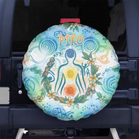 Hawaiian Piko Cultural Pride Aloha Spare Tire Cover Watercolor Spiral Art - Tropical Plumeria Lei Garland TS04 No hole White Blue - Polynesian Pride