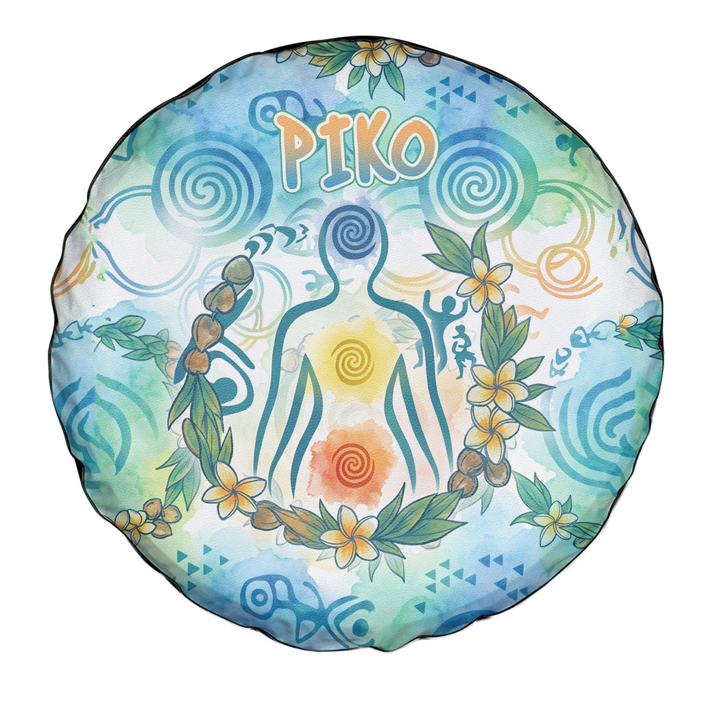 Hawaiian Piko Cultural Pride Aloha Spare Tire Cover Watercolor Spiral Art - Tropical Plumeria Lei Garland TS04 - Polynesian Pride