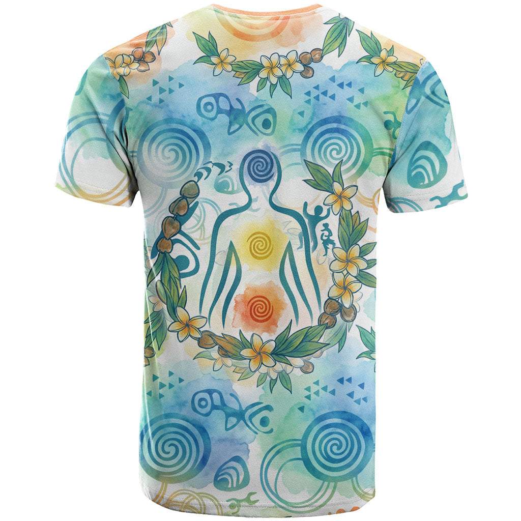 Hawaiian Piko Cultural Pride Aloha T Shirt Watercolor Spiral Art - Tropical Plumeria Lei Garland TS04 - Polynesian Pride